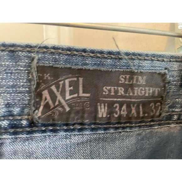 TK AXEL Jeans Mens 34x32 Slim Boot Blue Denim Medium Wash 5 Pocket - Picture 13 of 13